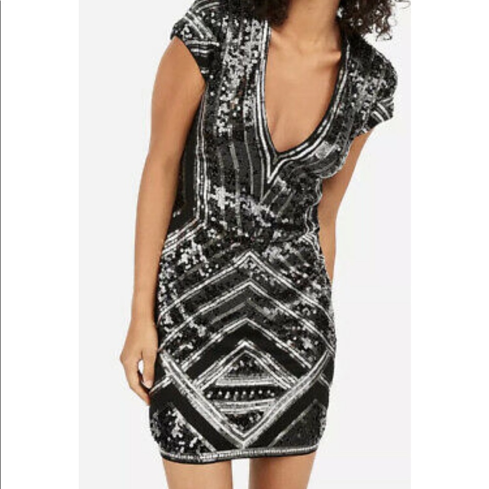Express sequin bodycon dress